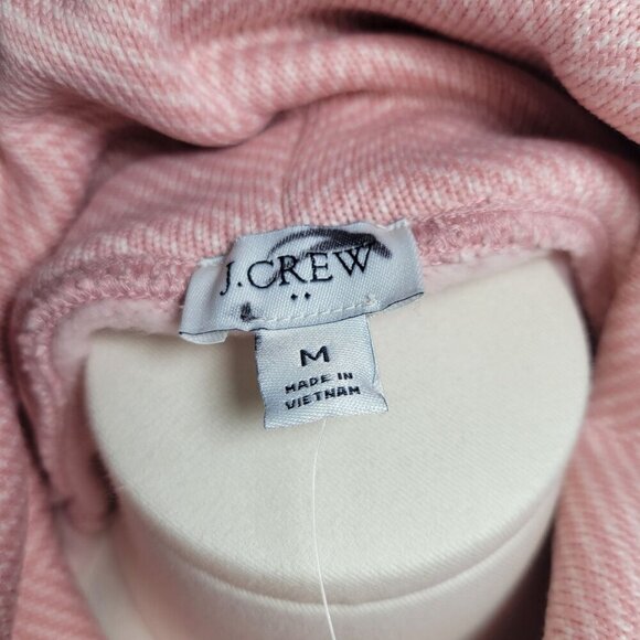J.Crew Women Pink Glen Plaid Sophisticated Herringbone Cowl Pullover Size M - Picture 2 of 10